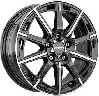 6.5x16/5x100 CB68.0 ET40 Ronal R60 Gloss Black / Polished