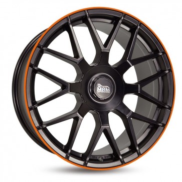 9.5x19/ MAM GT1 Matt Black Lip Orange