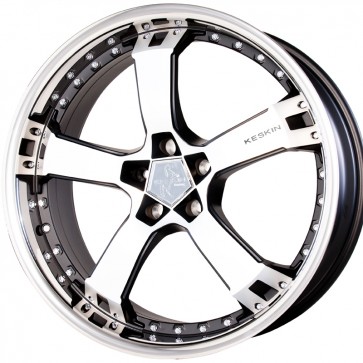 9x17/5x120 CB72.6 ET35 Keskin-Tuning KT10 Matt Black Front Polish Steel Lip