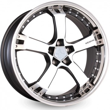 9.5x18.0000/5x112.0000 CB72.6000 ET40 Keskin-Tuning KT10 Matt Black Front Polish Steel Lip