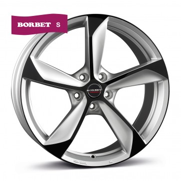 8.5x19/5x112 CB72.5 ET35 Borbet S silver black glossy