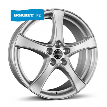 6x16/5x112 CB57.1 ET43 Borbet F2 brilliant silver