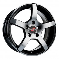 4.5x13/4x100 CB57.1 ET30 Barzetta Carrello Black Polished