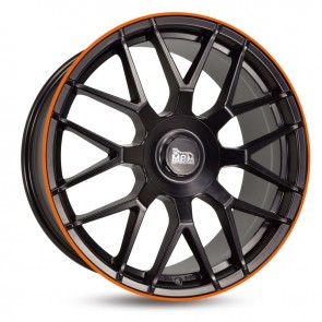 9.5x19/ MAM GT1 Matt Black Lip Orange