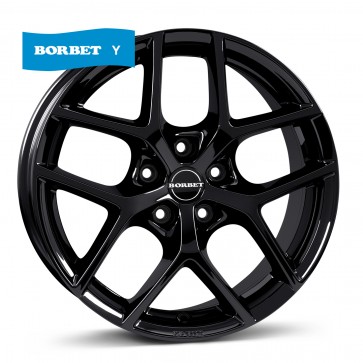 7.0x16/5x100 CB57.1 ET38 Borbet Y black glossy