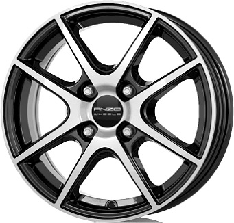5.5x14/4x100 CB63.3 ET43 ANZIO SPLIT Gloss Black / Polished