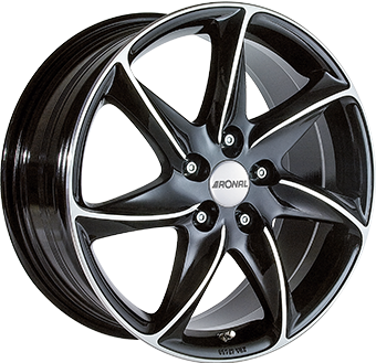 8.0x18/5x108 CB76.0 ET45 Ronal R51 Gloss Black / Polished