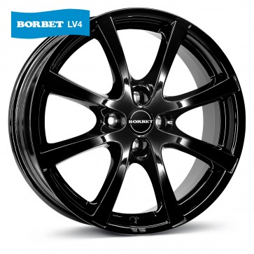 5.5x15/4x100 CB64 ET40 Borbet LV4 black glossy