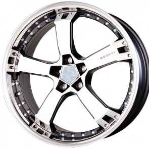 9x17/5x120 CB72.6 ET35 Keskin-Tuning KT10 Matt Black Front Polish Steel Lip
