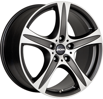 9.5x20/5x120 CB82.0 ET42 Ronal R55 SUV Dull Black / Polished