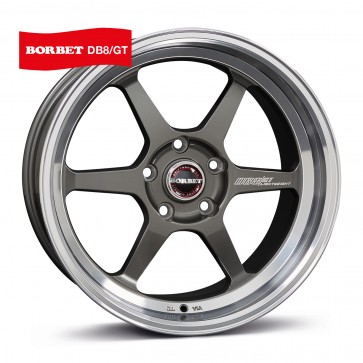9.5x18/5x114.3 CB72.5 ET30 Borbet DB8GT graphite rim polished