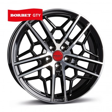 8.5x19/5x114.3 CB72.5 ET45 Borbet GTY black rim polished glossy