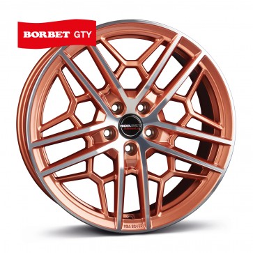 8.5x19/5x108 CB72.5 ET45 Borbet GTY copper polished glossy