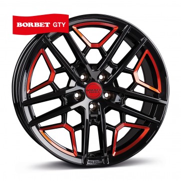 8.5x19/5x112 CB72.5 ET45 Borbet GTY black red glossy