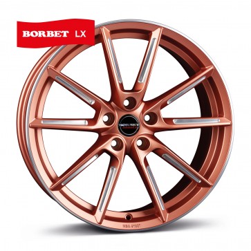 8x19/5x112 CB57.1 ET50 Borbet LX copper matt spoke rim polished