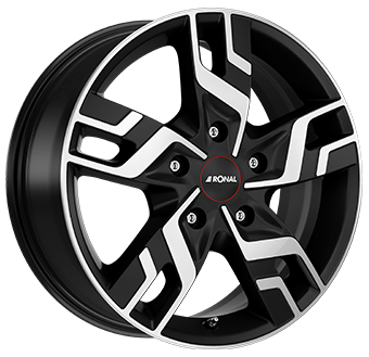 7.0x17/5x114 CB66.1 ET45 Ronal R64 Dull Black / Polished