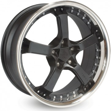 9.5x19/5x100 CB63.4 ET25 Keskin-Tuning KT10 Matt Black Steel Lip
