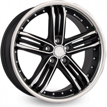 9.5x20/5x120 CB72.6 ET17 Keskin-Tuning KT11 Matt Black Front Polish Steel Lip