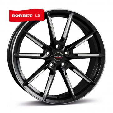 8.5x19/5x112 CB66.5 ET30 Borbet LX black matt spoke rim polished