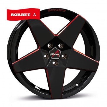 8.5x19/5x112 CB57.1 ET45 Borbet A black red glossy
