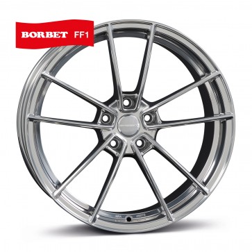 8.5x19/5x112 CB72.5 ET35 Borbet FF1 stainless polished