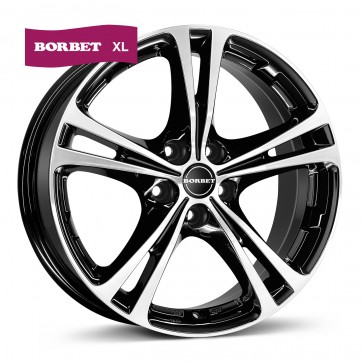 7.5x17/5x112 CB72.6 ET35 Borbet XL black polished