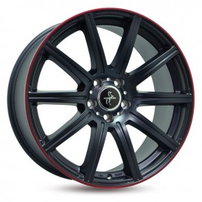9.5x19/5x112 CB66.6 ET45 Keskin-Tuning KT16 Matt Black Lip Red